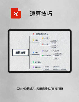 思维导图简洁速算技巧XMind模板