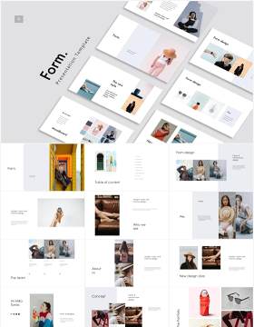 简约图片图文排版展示作品集宣传介绍PPT模板FORM - Powerpoint Template