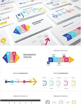 时间线发展时间轴信息图表集合PPT素材Infographic Timeline Powerpoint Template