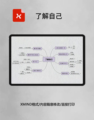 思维导图简洁了解自己XMind模板