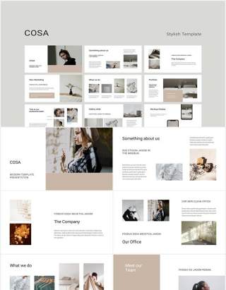 简约工作汇报个人展示汇报PPT模板COSA - Powerpoint Stylish Template