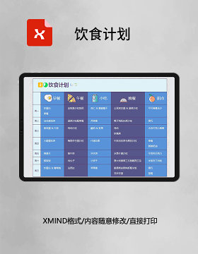 思维导图饮食计划XMind模板
