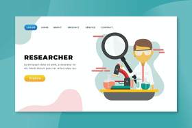 研究人员xd psd ai矢量登陆页面UI界面插画设计researcher xd psd ai vector landing page