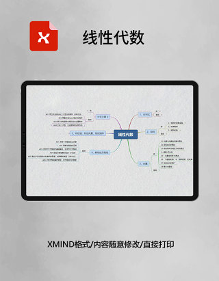 思维导图线性代数XMind模板