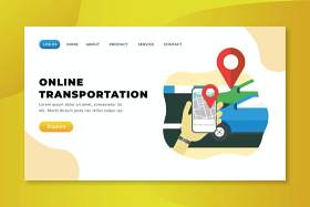 在线运输xd psd ai矢量登陆页面UI界面插画设计online transportation xd psd ai vector landing page