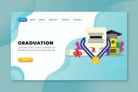 毕业典礼xd psd ai矢量登录页UI界面矢量插画设计graduation xd psd ai vector landing page