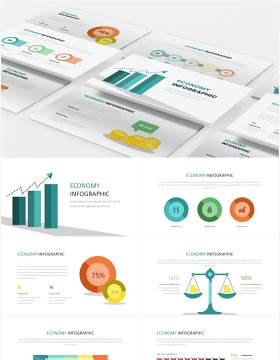 金融财务经济信息图表PPT素材Economy Infographic Powerpoint Template
