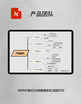 思维导图简洁产品团队XMind模板