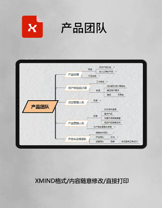 思维导图简洁产品团队XMind模板