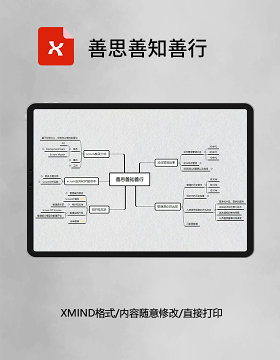 思维导图简洁善思善知善行XMind模板