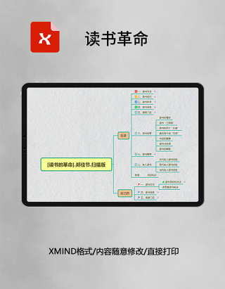 思维导图读书革命简洁XMind模板