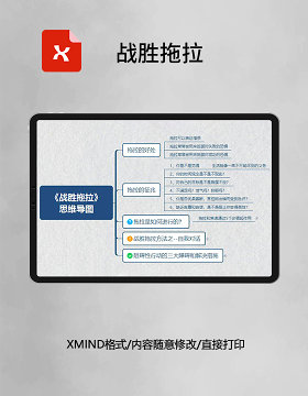  思维导图简洁XMind模板战胜拖拉