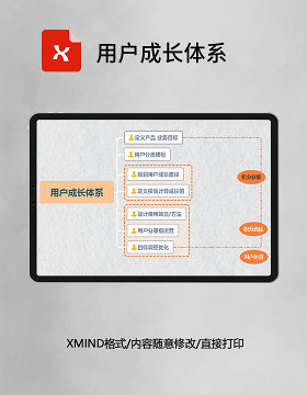 用户成长体系思维导图简洁XMind模板