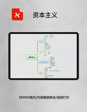 思维导图简洁资本主义XMind模板