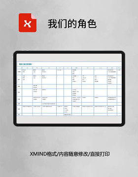 思维导图我们的角色XMind模板