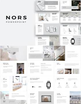 简约小清新图片排版展示宣传PPT模板NORS - Powerpoint Presentation Template