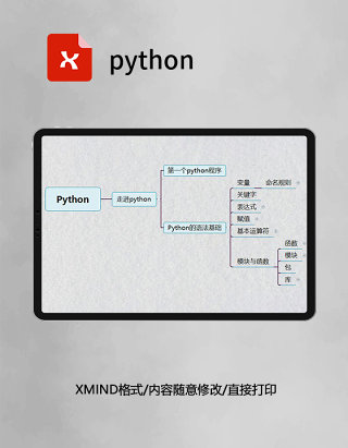 思维导图简洁pythonXMind模板