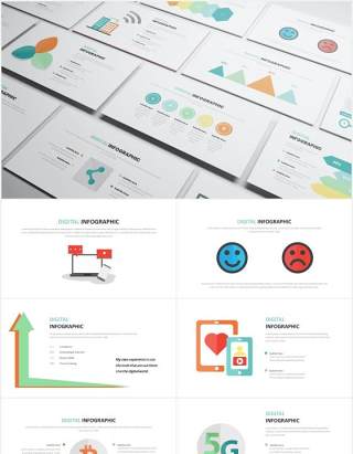 数据可视化信息图表PPT素材Digital Infographic Powerpoint Template