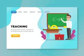 设定xd psd ai矢量登录页UI界面插画设计teaching xd psd ai vector landing page