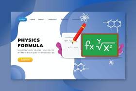 物理公式xd psd ai矢量登陆页UI界面插画设计physics formula xd psd ai vector landing page