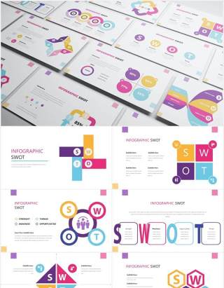 Swot矩阵分析信息图PPT素材Swot Infographic Powerpoint Template