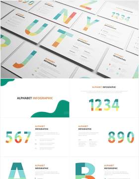 字母拼图信息图表PPT素材Alphabet Infographic Powerpoint Template