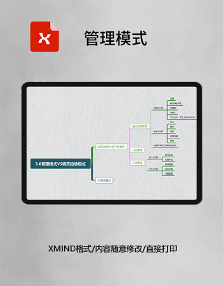  思维导图简洁管理模式XMind模板