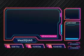 爆破队抽搐叠加UI界面PSD设计模板blast squad twitch overlay template