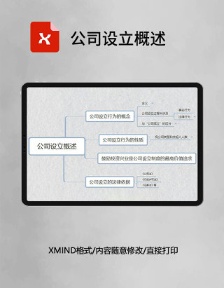 思维导图公司设立概述XMind模板