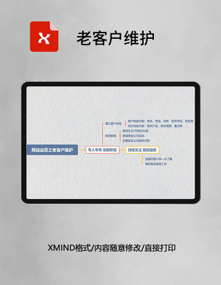 思维导图老客户维护XMind模板