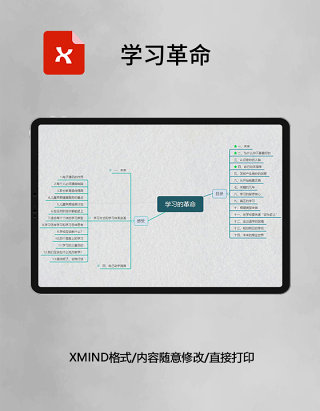 思维导图简洁学习革命XMind模板