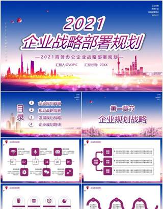 2021企业战略部署规划PPT模板