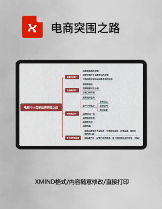 思维导图电商突围之路XMind模板