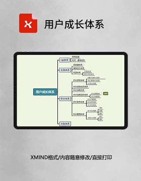 用户成长体系思维导图XMind模板