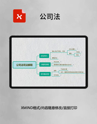 思维导图简洁公司法XMind模板