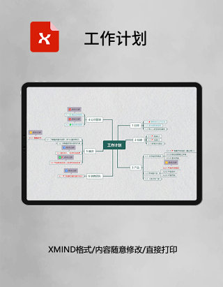 思维导图简约工作计划XMind模板