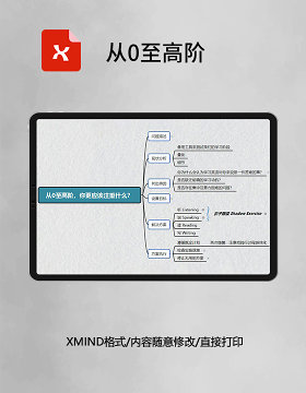 思维导图简洁从0至高阶XMind模板