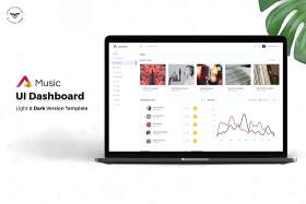 音乐管理仪表板UI套件网站后台界面设计Music Admin Dashboard UI Kit