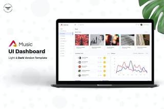 音乐管理仪表板UI套件网站后台界面设计Music Admin Dashboard UI Kit