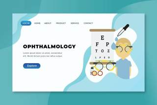 眼科xd psd ai矢量登录页UI界面插画设计ophthalmology xd psd ai vector landing page