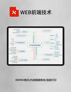 WEB前端技术思维导图XMind模板