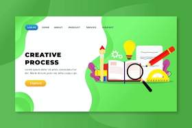 创意流程xd psd ai登录页UI界面矢量插画设计creative process xd psd ai landing page