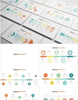 发展时间线信息图形PPT素材模板Timeline Infographic Powerpoint Template