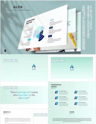 简约数据图表PPT素材Alpa Powerpoint Template