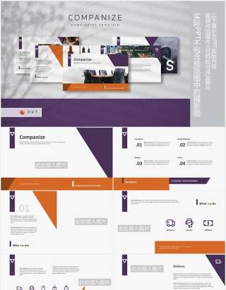 公司业务介绍图文排版设计PPT模板COMPANIZE - Business Powerpoint Template