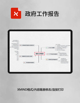 政府工作报告思维导图XMind模板