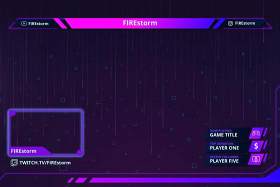 火风暴抽搐覆盖UI界面PSD设计模板fire storm twitch overlay template