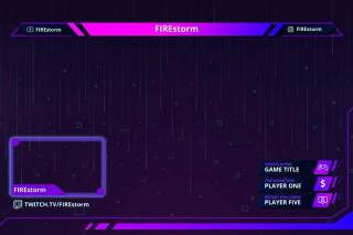 火风暴抽搐覆盖UI界面PSD设计模板fire storm twitch overlay template
