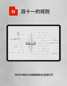 思维导图简洁双十一的规则XMind模板