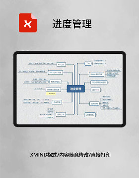 思维导图简洁进度管理XMind模板